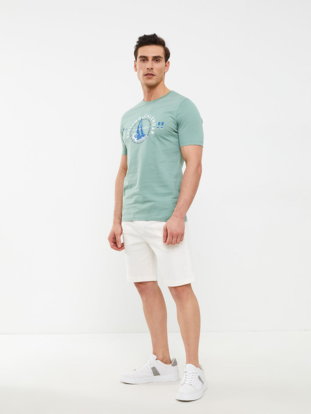 LC Waikiki Crew Neck Short Sleeve Printed Combed Cotton Men's T-shirt -S2JN30Z8-QND
