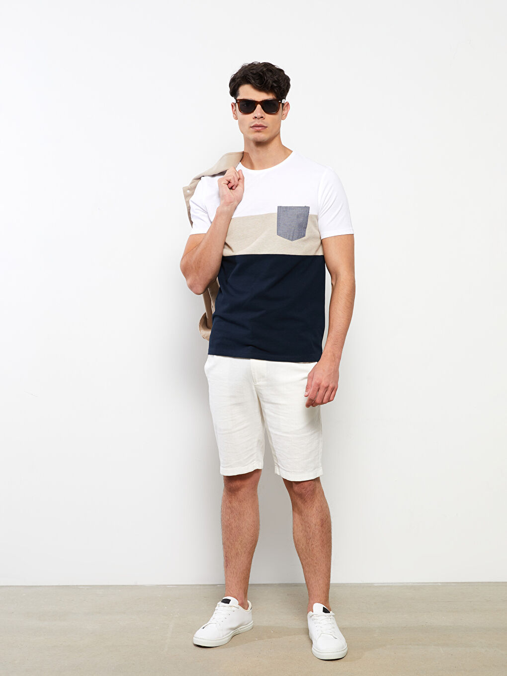 LCW Vision Crew Neck Short Sleeve Color Block Piqué Men's T-Shirt -S2JN33Z8-J2Y