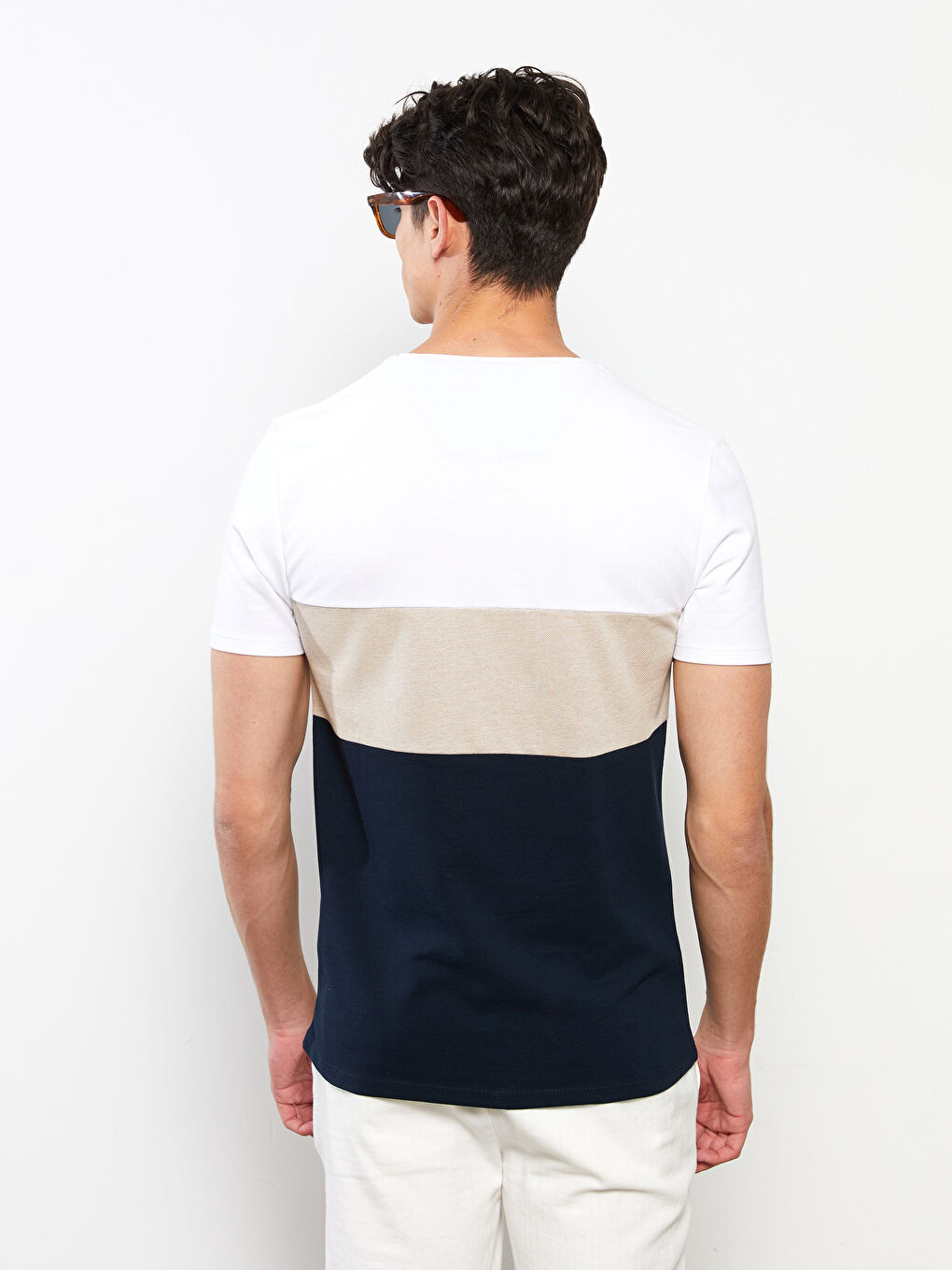 LCW Vision Crew Neck Short Sleeve Color Block Piqué Men's T-Shirt -S2JN33Z8-J2Y
