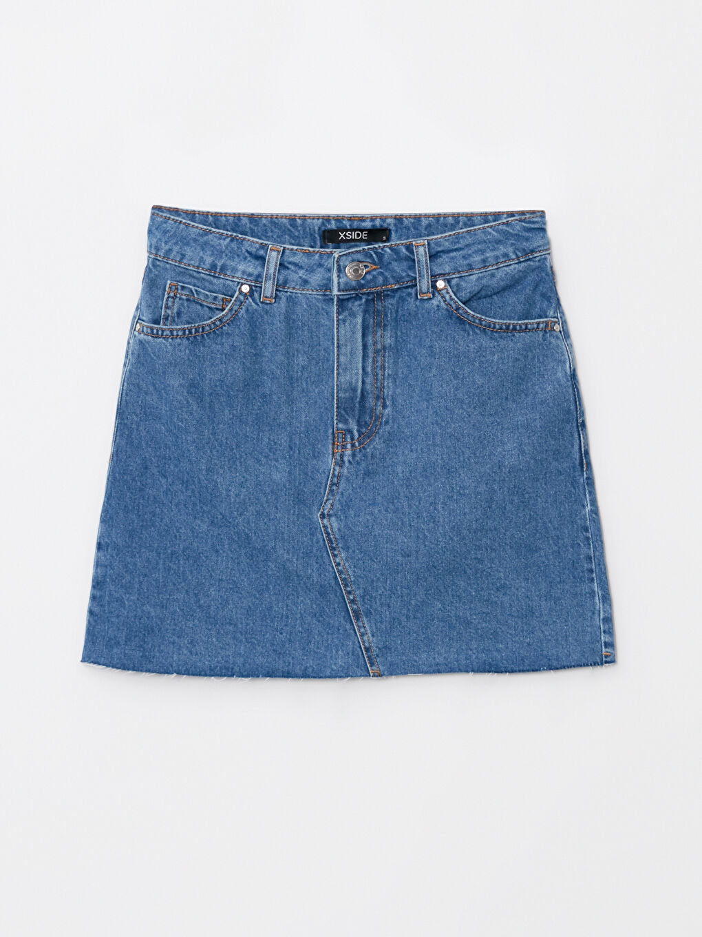 Standard Fit Plain Pocket Detailed Women's Jean Skirt -S2JN37Z8-Q6L