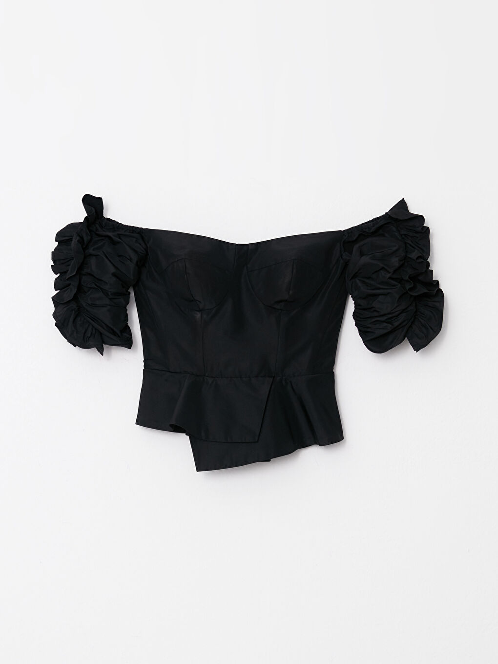 Siyah Kayık Yaka Kadın Bluz-8