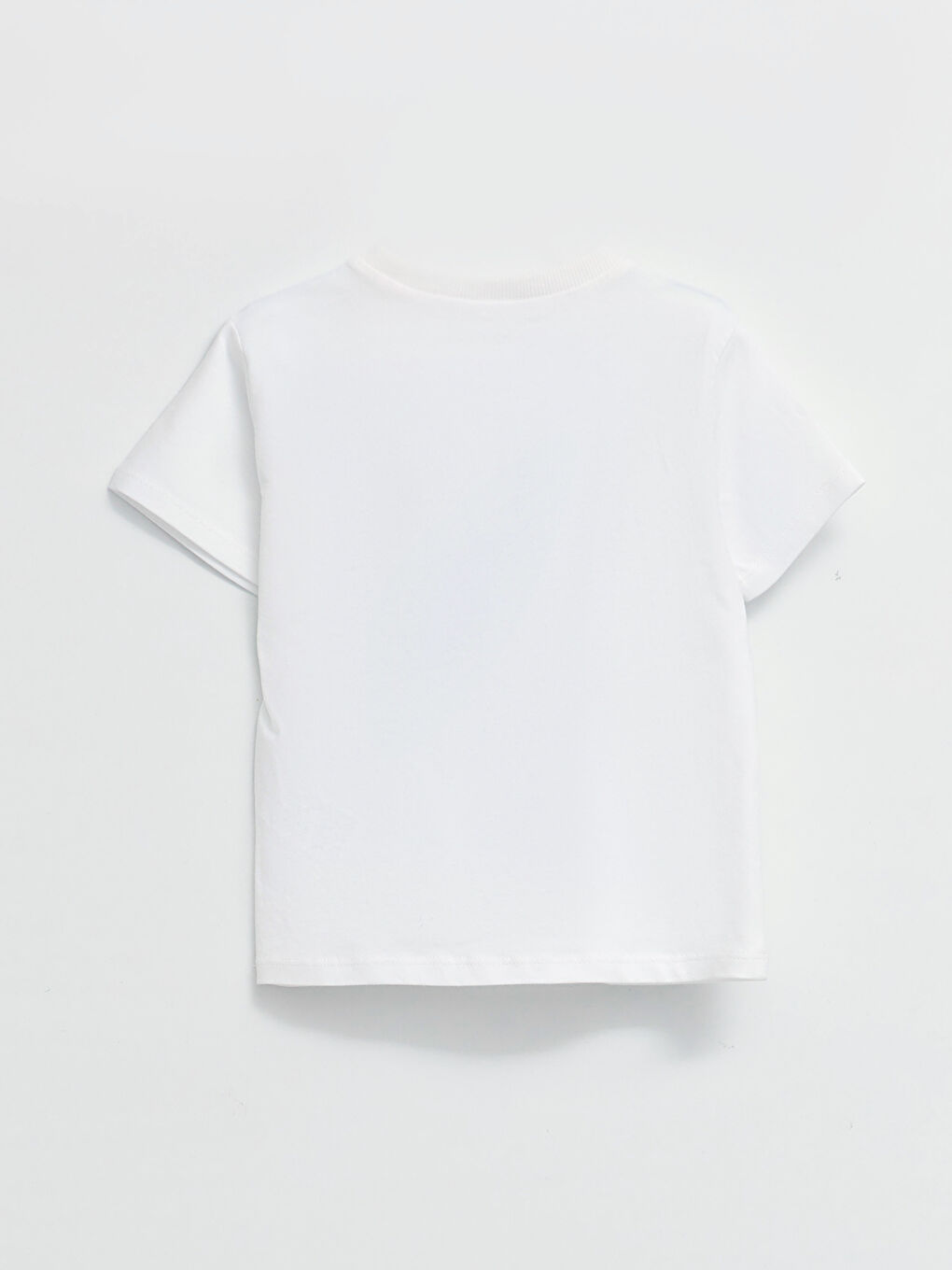 Beyaz Bisiklet Yaka Kısa Kollu Baskılı Erkek Bebek Tişört-2