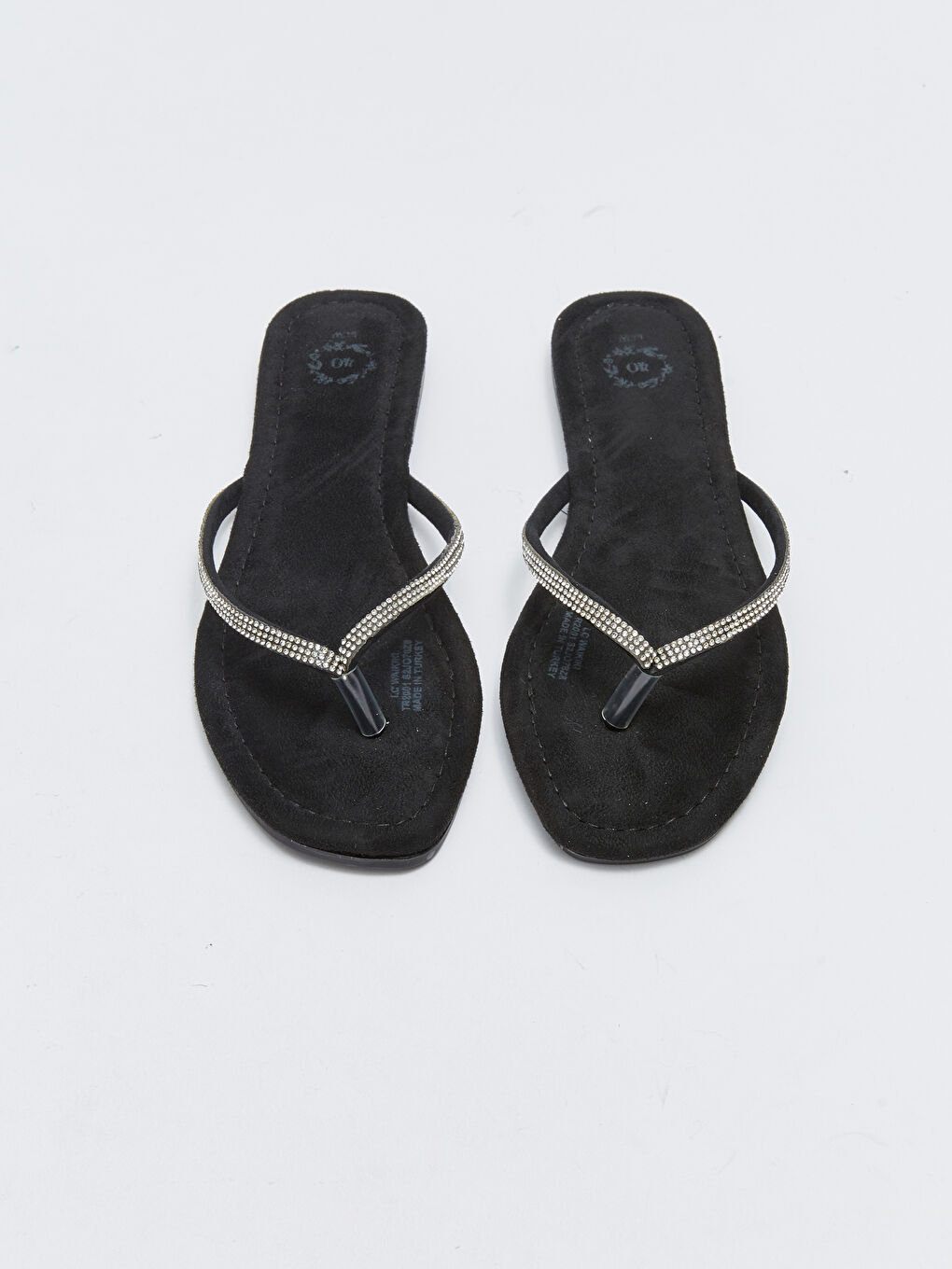 Siyah Taş Detaylı Kadın Parmak Arası Terlik-2