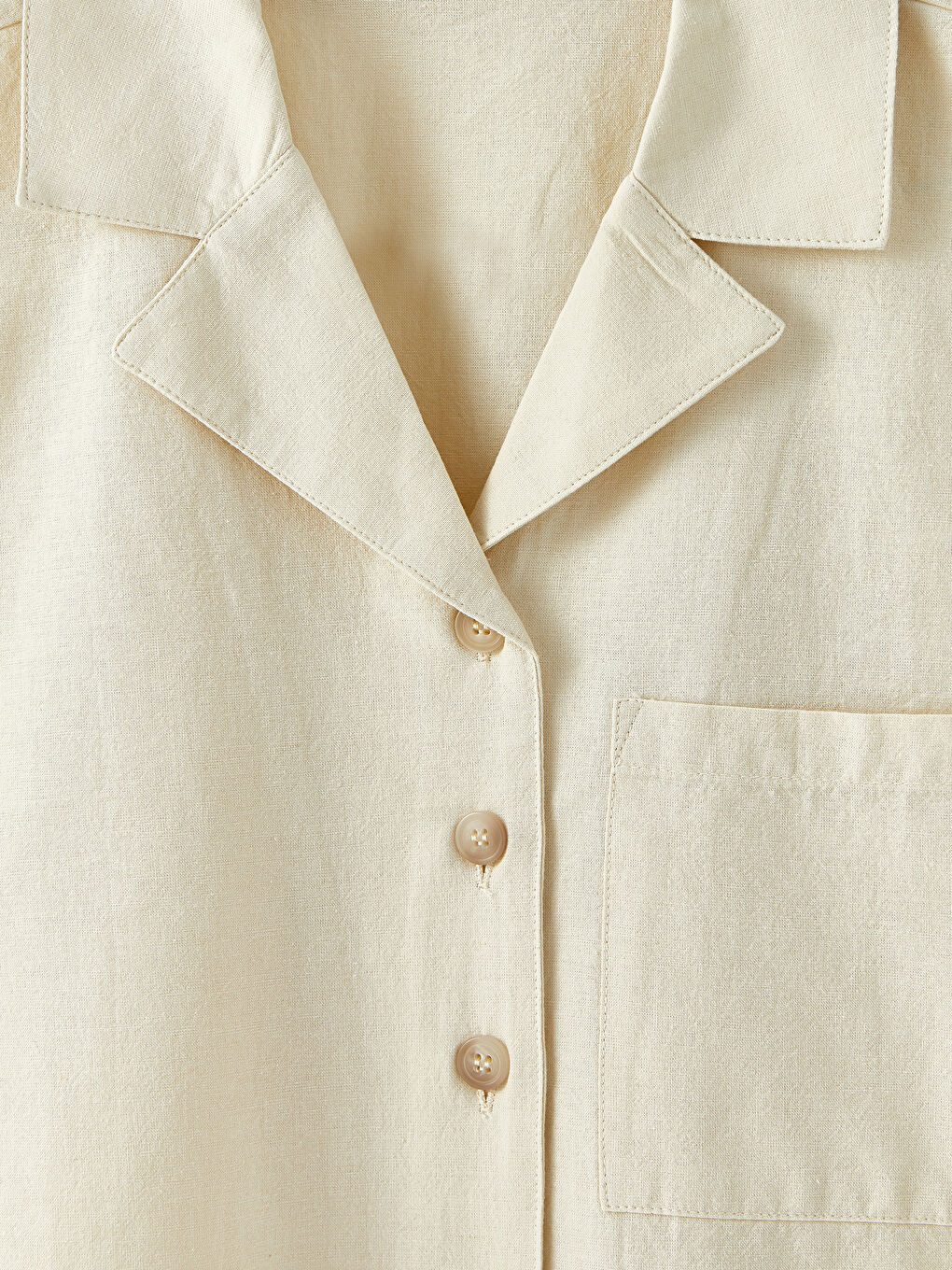 Front Button Closure Straight Short Sleeve Women's Shirt-8