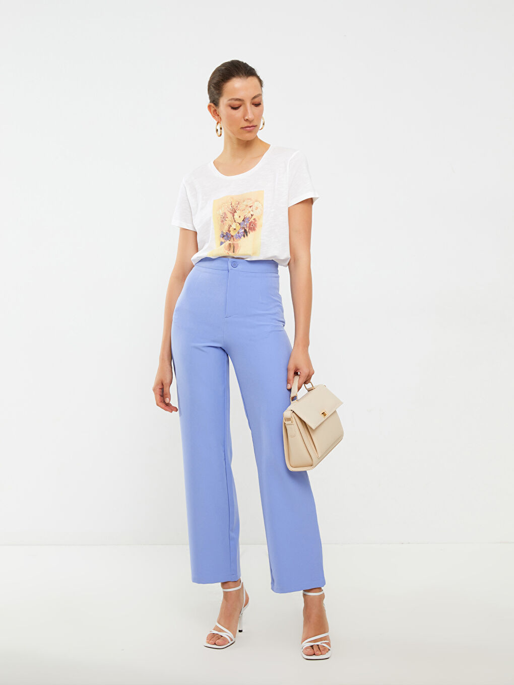 Crew Neck Printed Short Sleeve Cotton Women's T-shirt