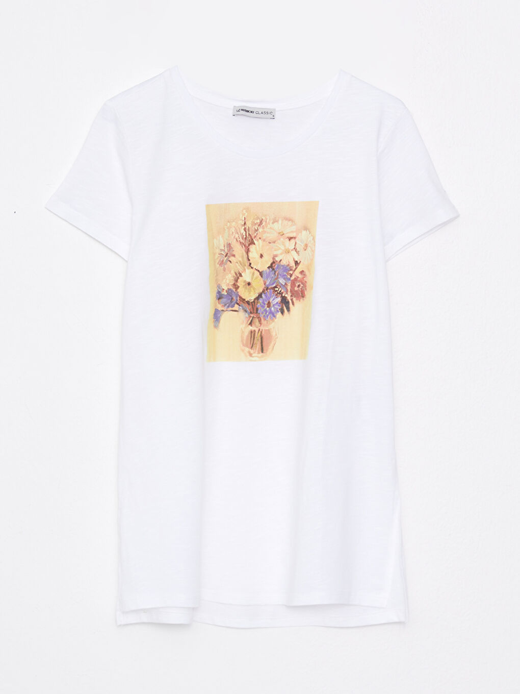 Crew Neck Printed Short Sleeve Cotton Women's T-shirt-7