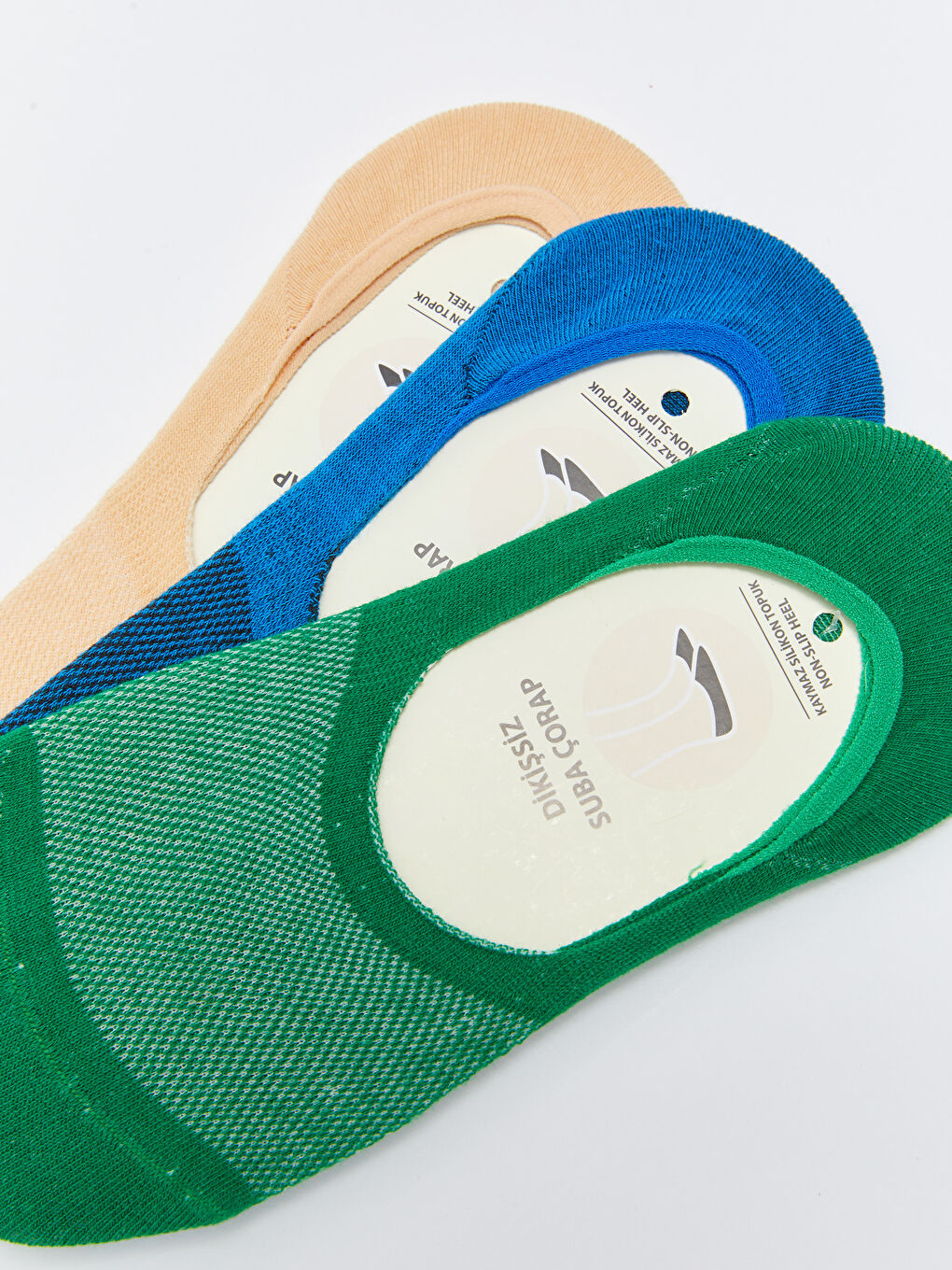 Pembe Kadın Düz Babet Çorap 3'lü-2