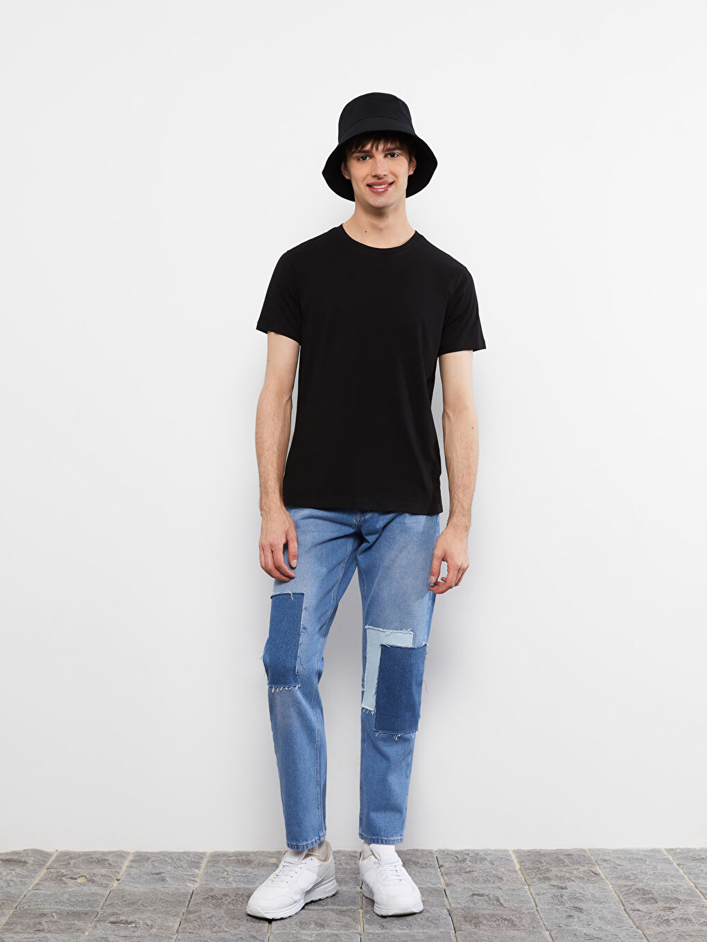 Rundhalsausschnitt Kurzarm Basic T-Shirt aus gekämmter Baumwolle für Herren