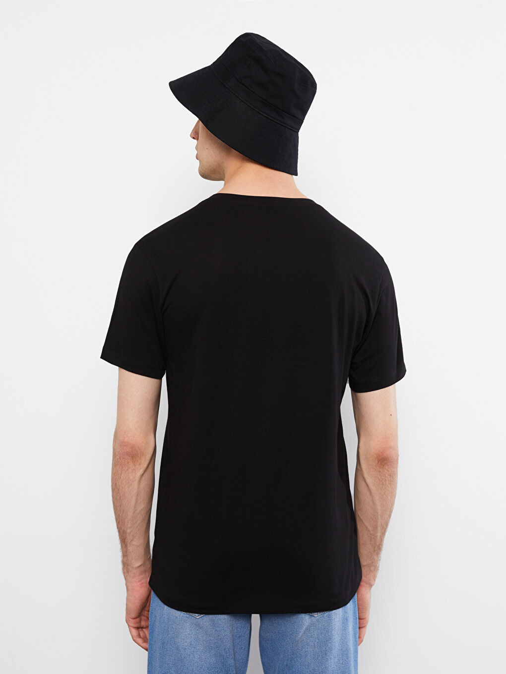 Rundhalsausschnitt Kurzarm Basic T-Shirt aus gekämmter Baumwolle für Herren-4