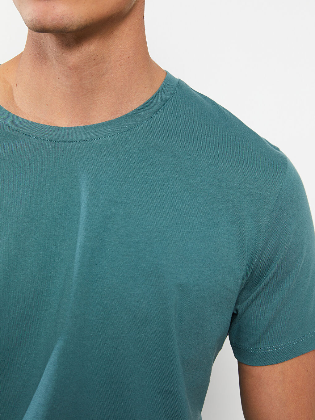 Crew Neck Short Sleeve Basic Combed Cotton Men's T-shirt-3
