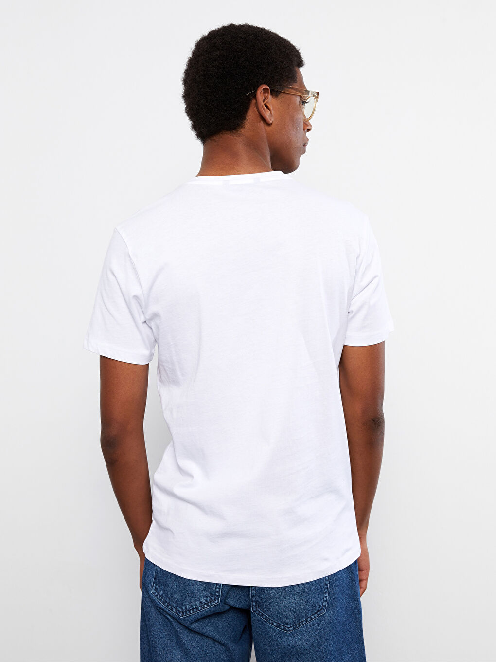 XSIDE T-shirt Basique en Coton Peigné à Manches Courtes et Col Rond pour Hommes -S2JP19Z8-Q6K