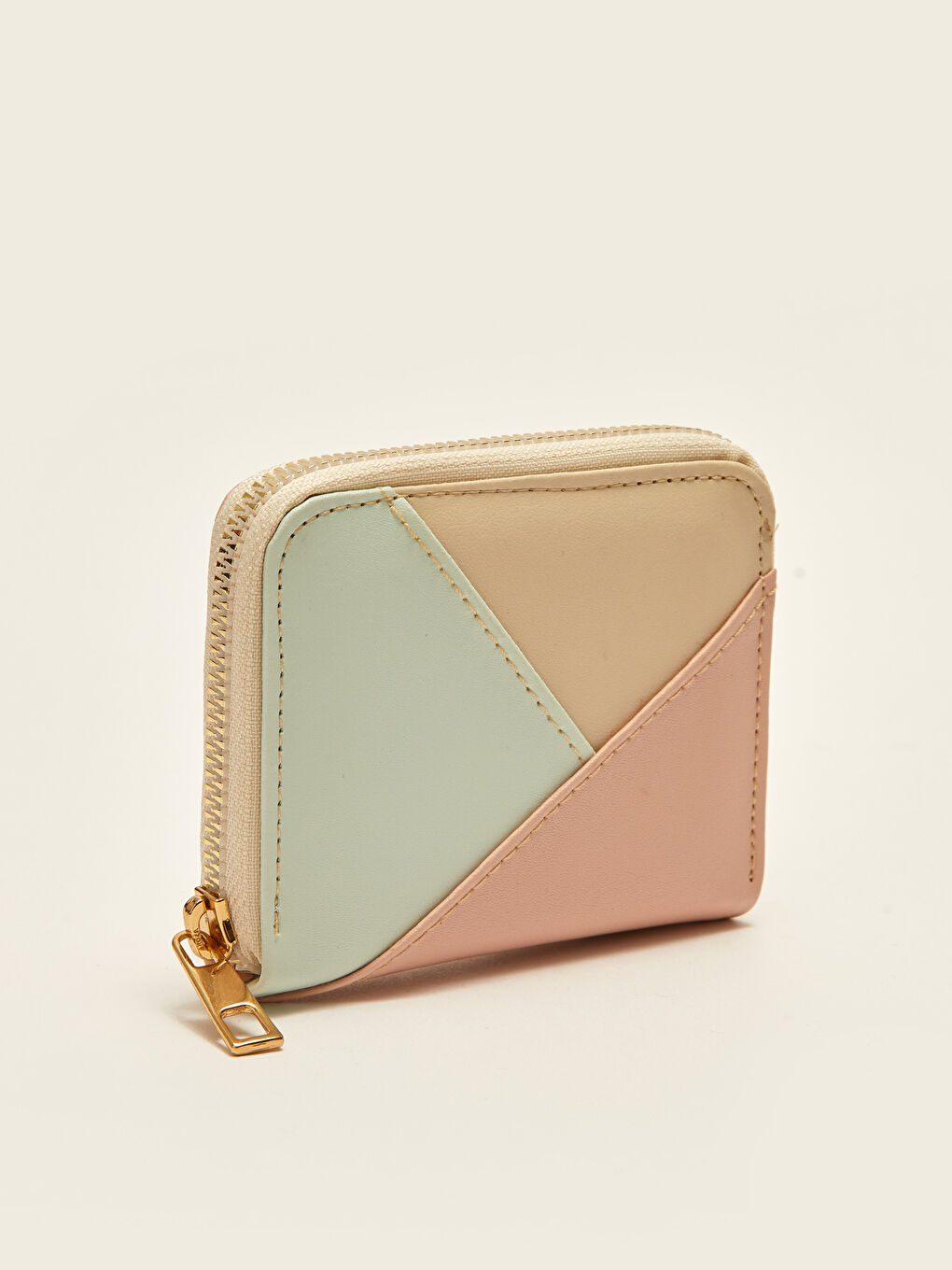 Leather Look Color Block Women's Wallet-1