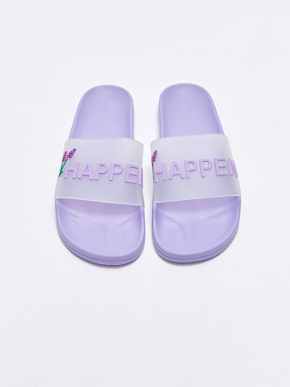 Letter Printed Single Band Women's Slippers-2