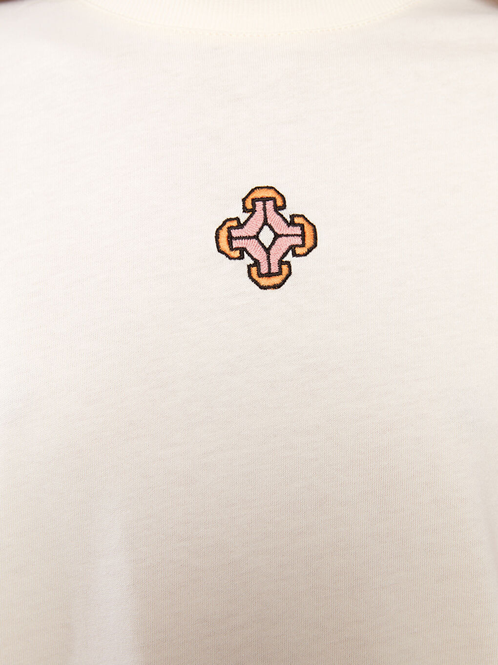 Ekru Bisiklet Yaka Baskılı Uzun Kollu Pamuklu Kadın Tunik-3