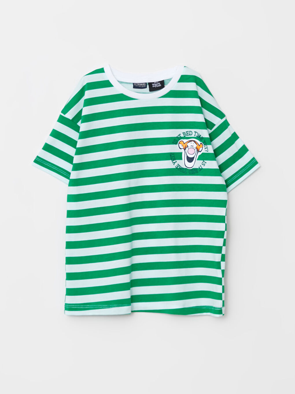 Ekru Bisiklet Yaka Winnie the Pooh Baskılı Kısa Kollu Erkek Çocuk Şortlu Pijama Takımı-4