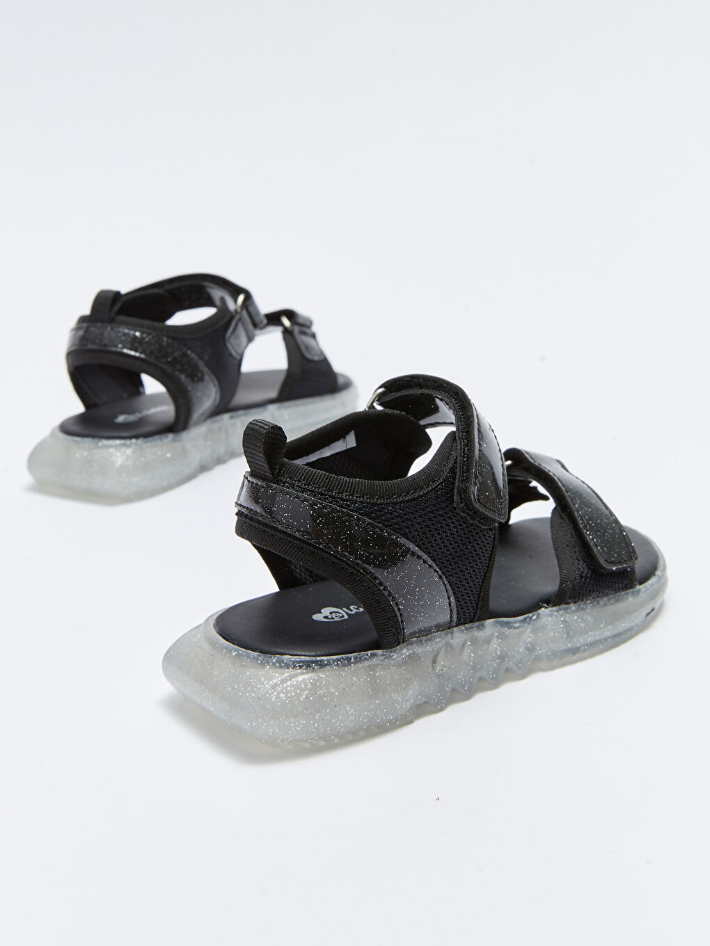 Siyah Cırt Cırtlı Sim Detaylı Kız Çocuk Sandalet-4