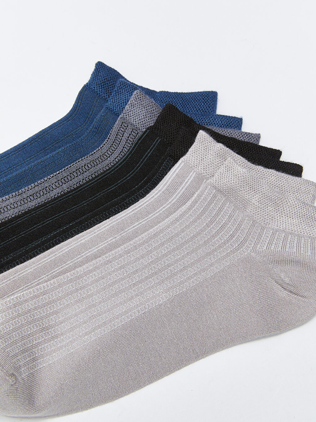 Karışık Çizgili Erkek Bambu Patik Çorap 7'li-2