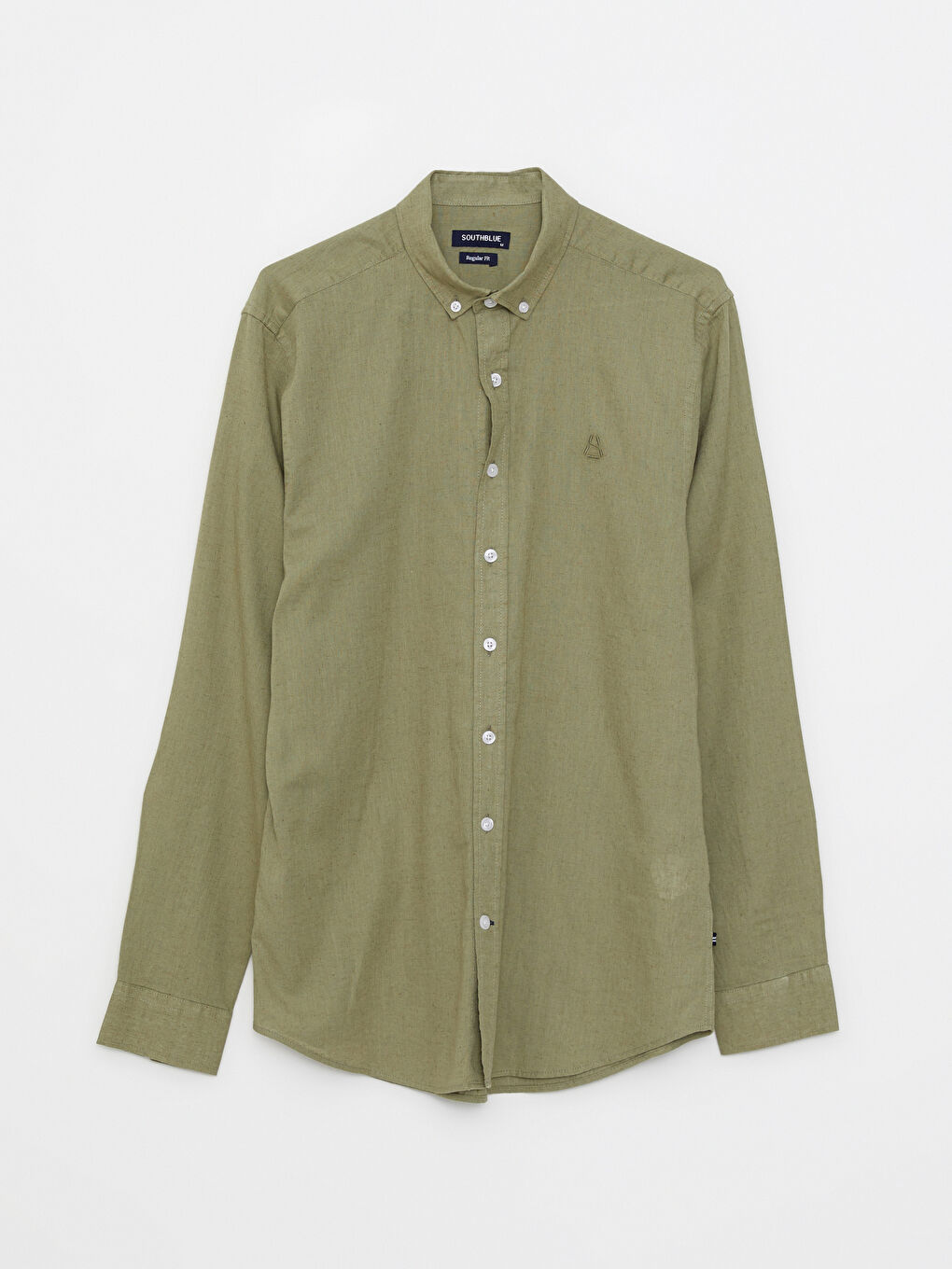 Yeşil Regular Fit Uzun Kollu Erkek Gömlek-5