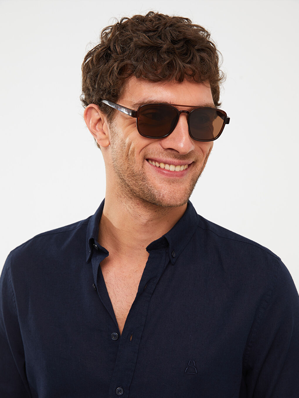 Lacivert Regular Fit Uzun Kollu Erkek Gömlek-6