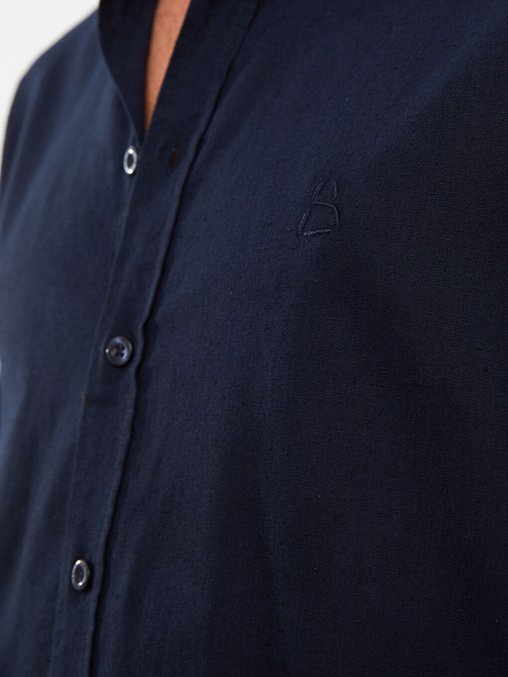 Lacivert Regular Fit Uzun Kollu Erkek Gömlek-7