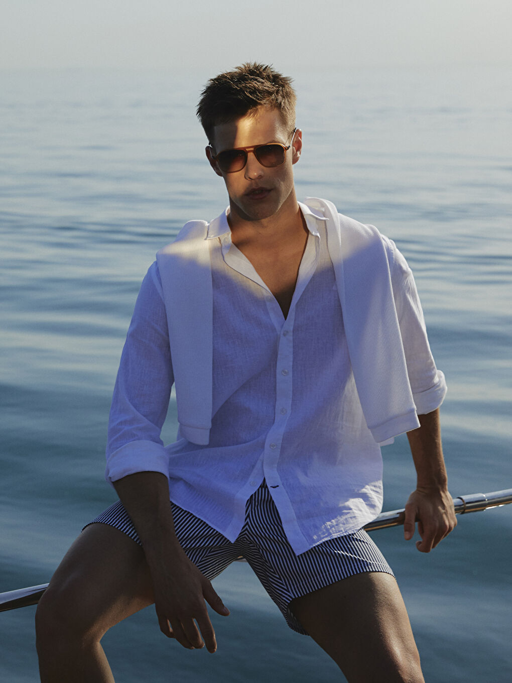 Beyaz Regular Fit Uzun Kollu Erkek Gömlek-1