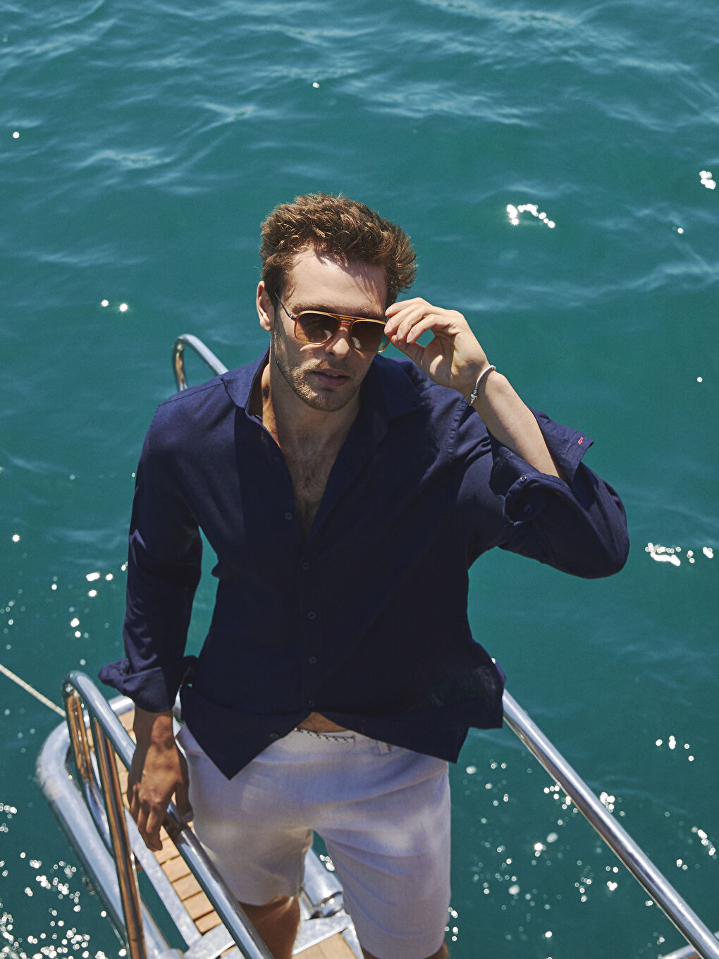 Lacivert Regular Fit Uzun Kollu Erkek Gömlek