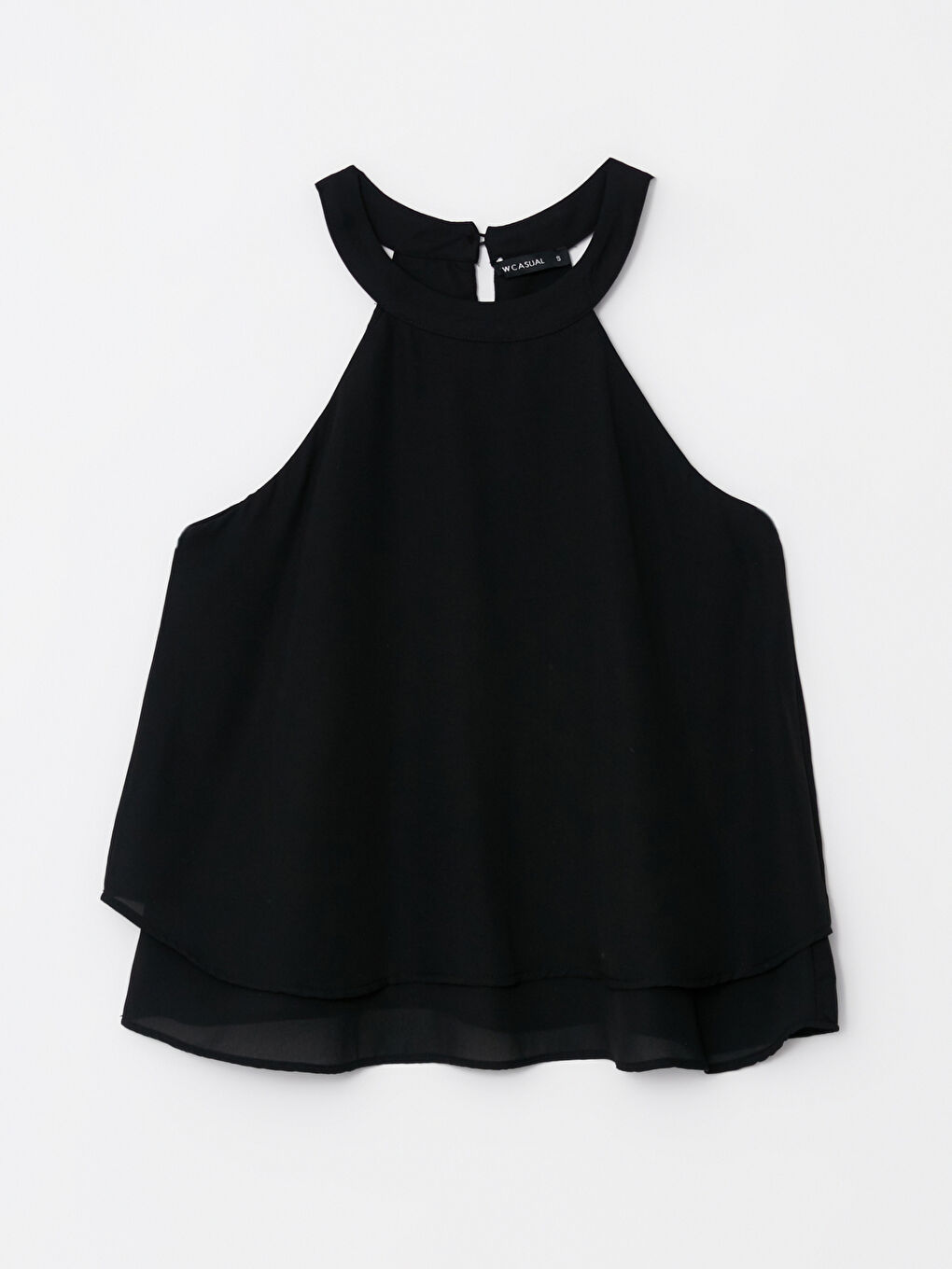 Women's Halter Neck Plain Sleeveless Blouse-5