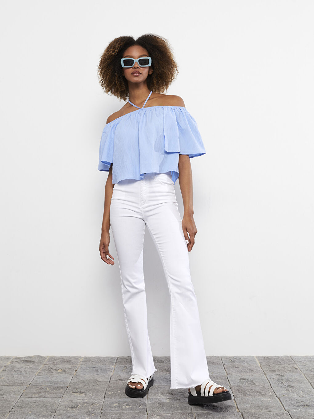 LCW Vision Slash Neck Women's Blouse -S2JR26Z8-GJL