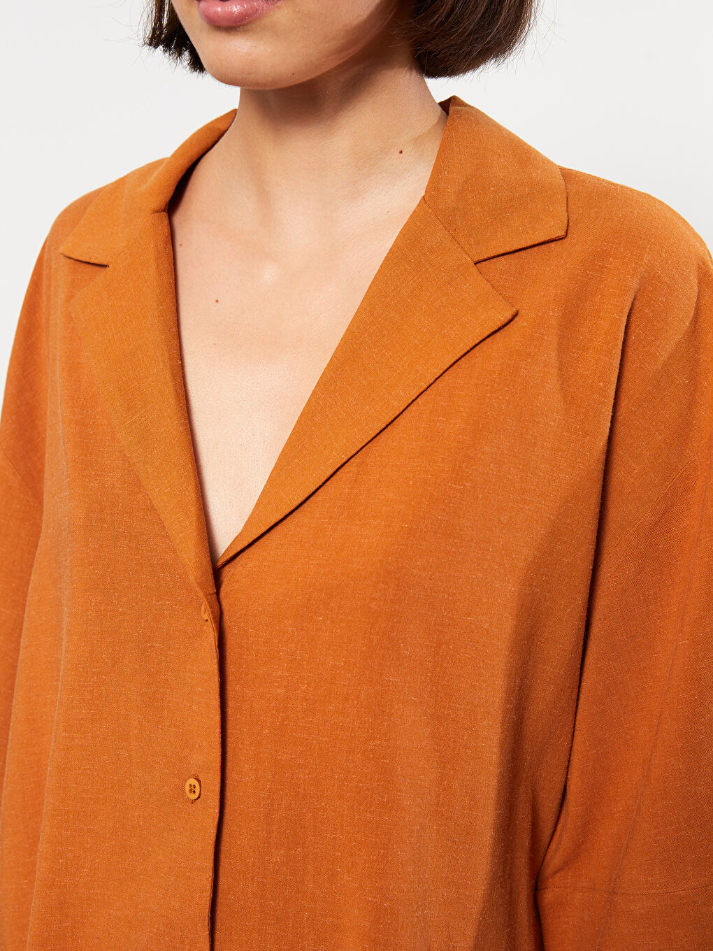 Рубашка с пуговицами, стандартная, с длинным рукавом, для женщин-3