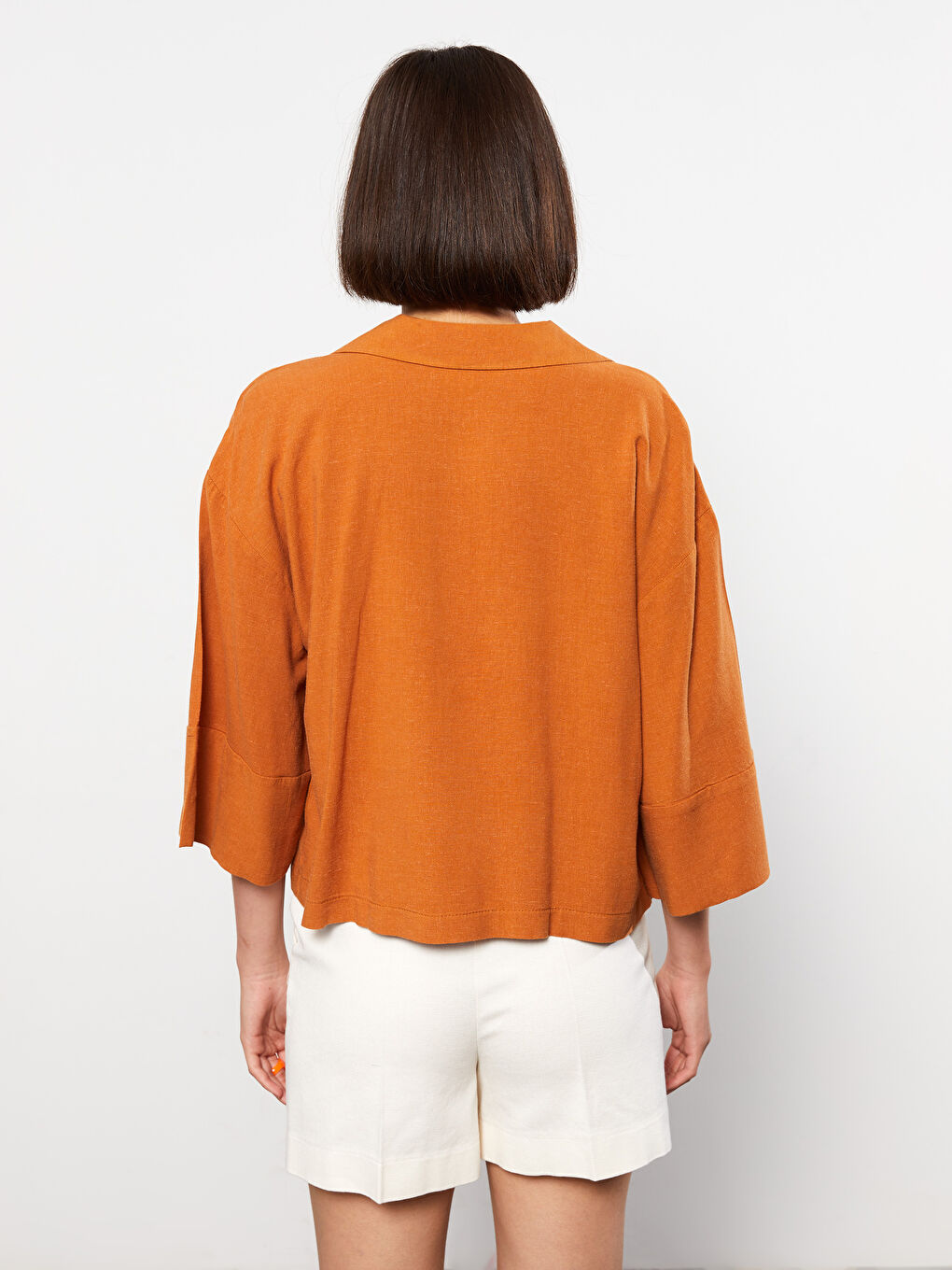 Рубашка с пуговицами, стандартная, с длинным рукавом, для женщин-4