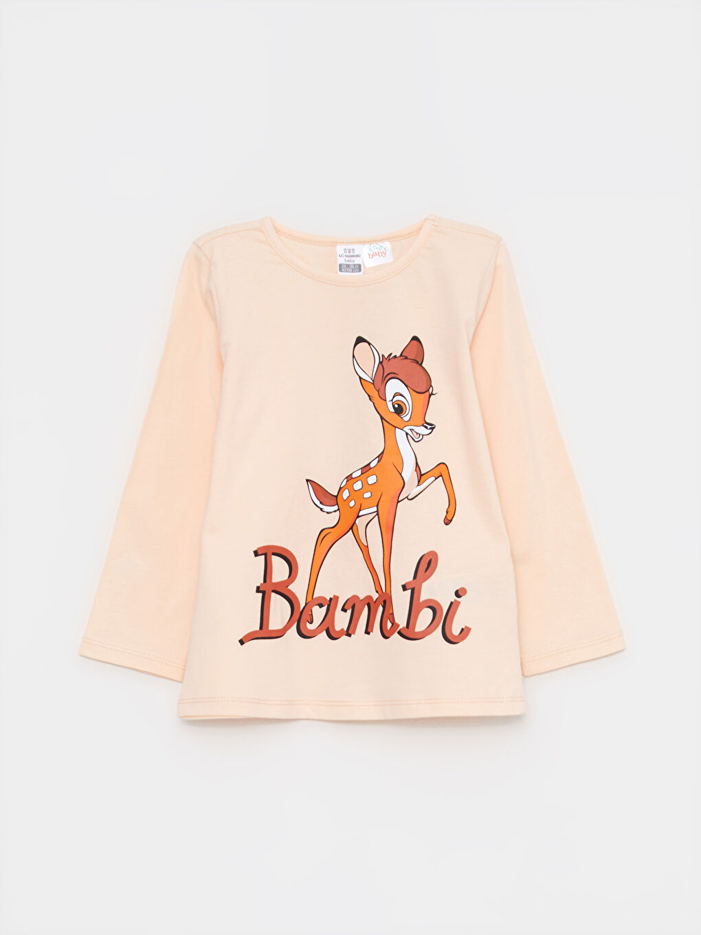 LCW baby Crew Neck Long Sleeved Bambi Printed Baby Girl 2-Pajama Set -S2JR37Z1-FSP