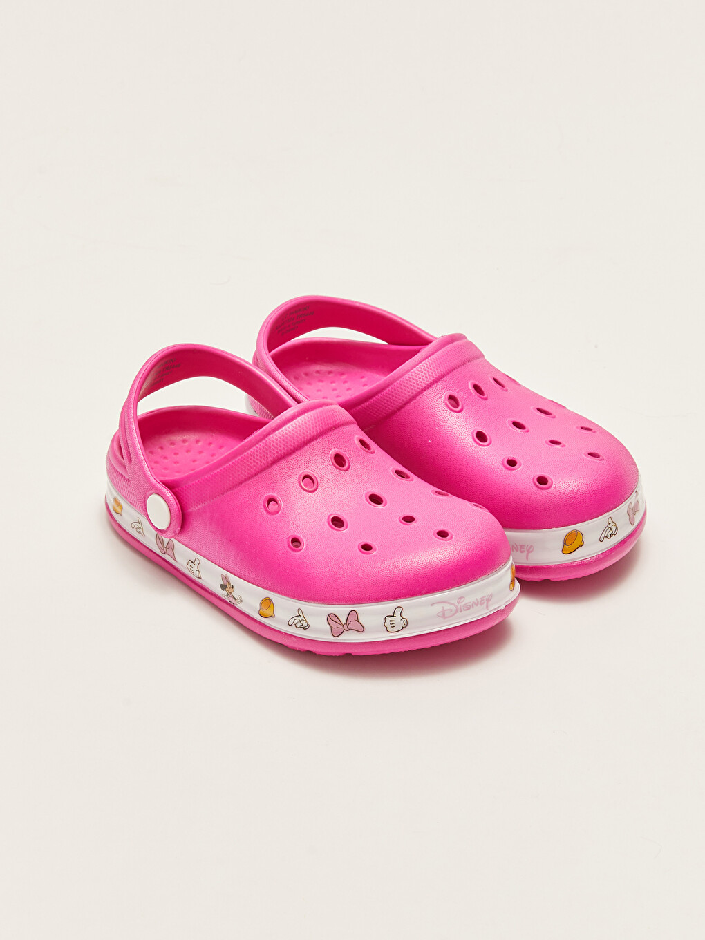 Pembe Minnie Mouse Lisanslı Işıklı Kız Çocuk Plaj Sandaleti-1