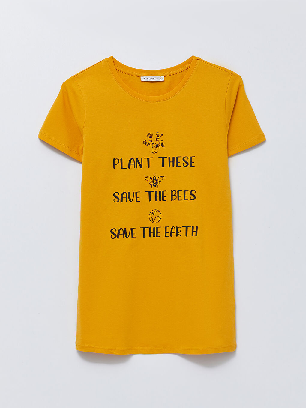 Crew Neck Printed Short Sleeve Cotton Women's T-shirt -S2JS11Z8-FGJ