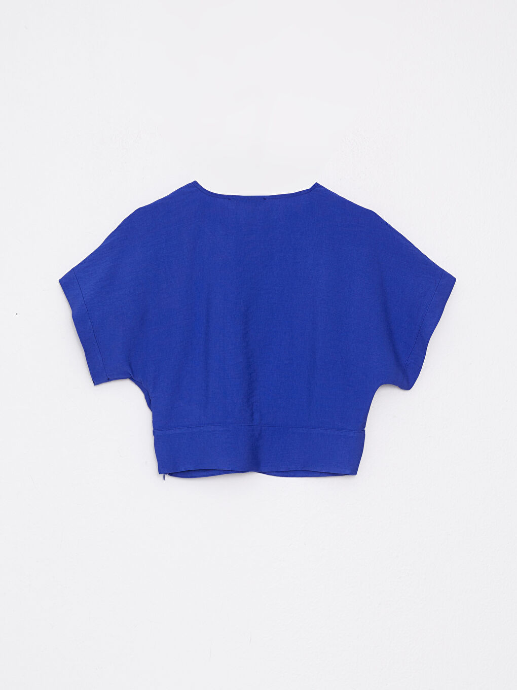 V-Neck Plain Short Sleeve Women's Blouse-6