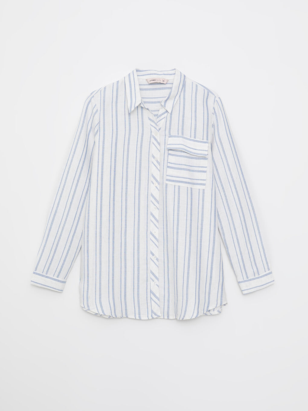 Mavi Çizgili Kadın Gömlek Tunik-5