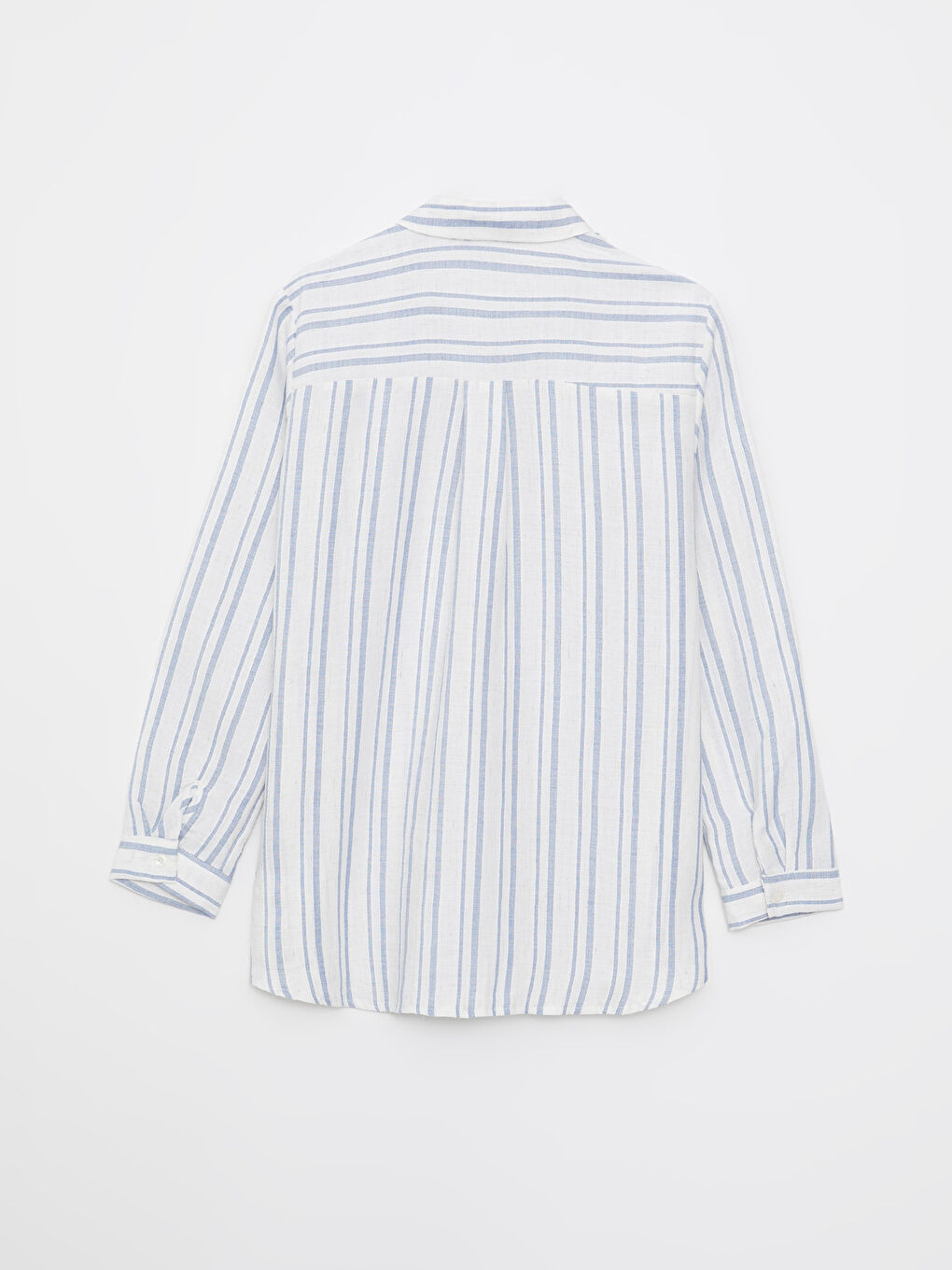 Mavi Çizgili Kadın Gömlek Tunik-6