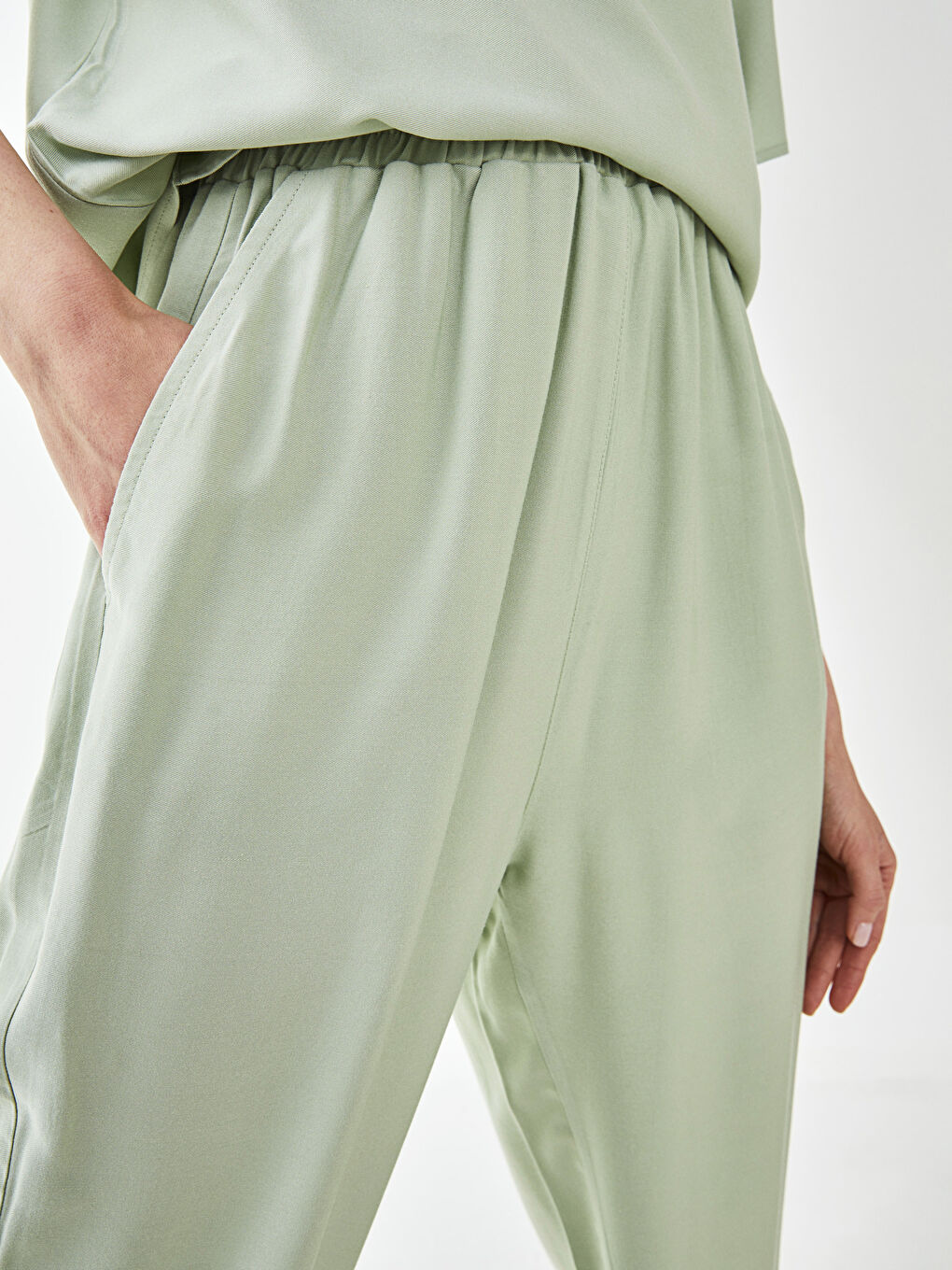 Crew Neck Straight Short Sleeve Viscose Women's Pajamas Set -S2JS64Z8-FJY