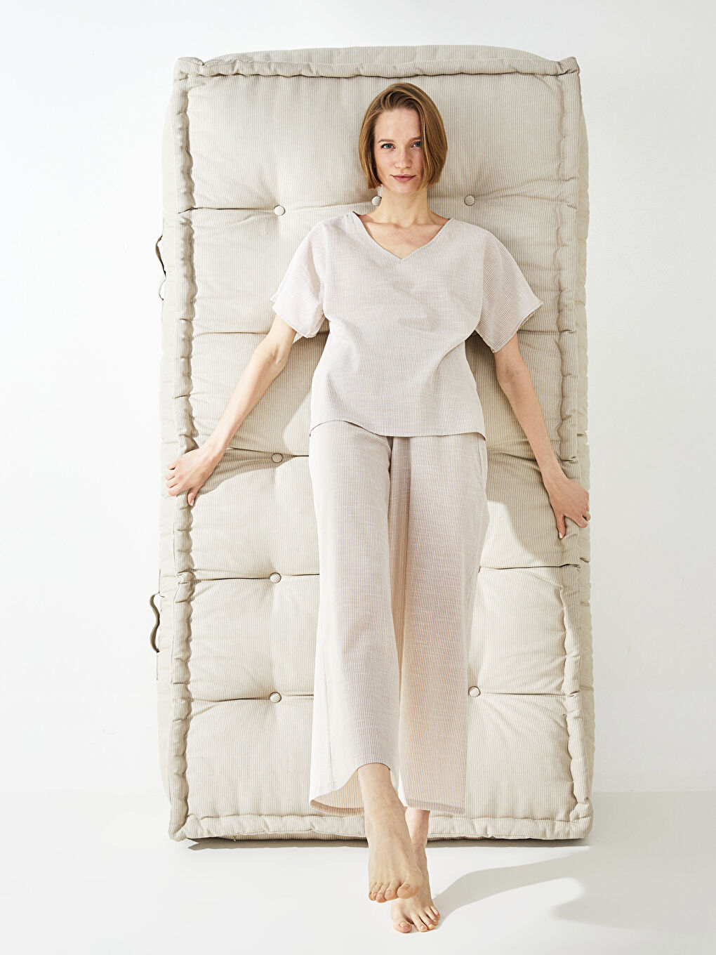 LCW DREAM Bas de Pyjama pour Femmes en Coton Uni à Taille Élastiquée -S2JS68Z8-LE8
