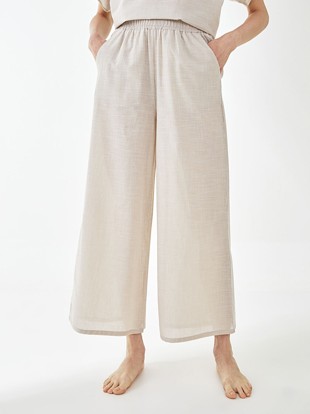LCW DREAM Bas de Pyjama pour Femmes en Coton Uni à Taille Élastiquée -S2JS68Z8-LE8