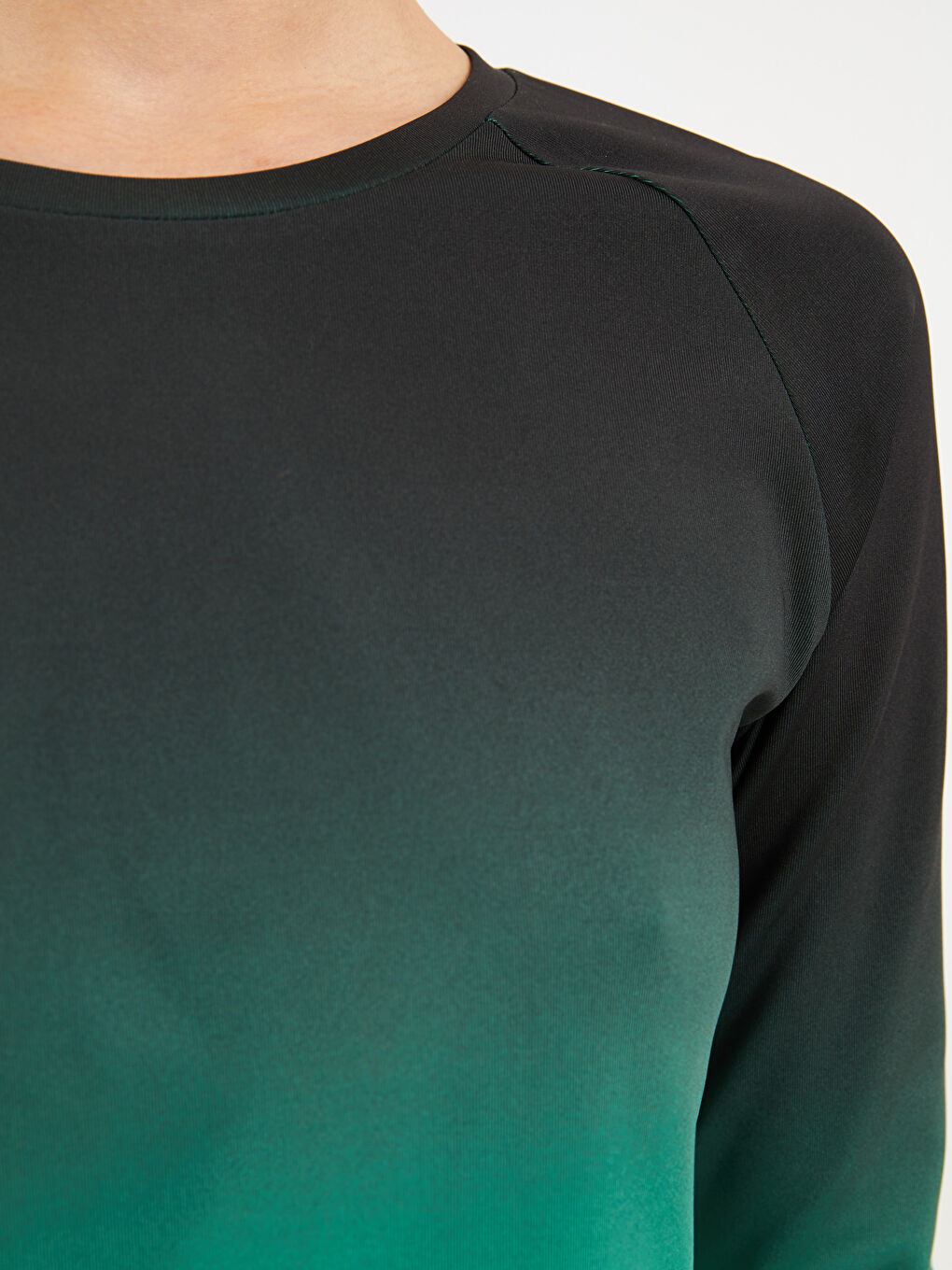 Кроп с круглым вырезом, цветовой блок, с длинным рукавом для женщин-4