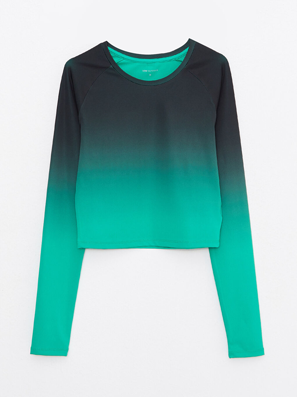 Кроп с круглым вырезом, цветовой блок, с длинным рукавом для женщин-7