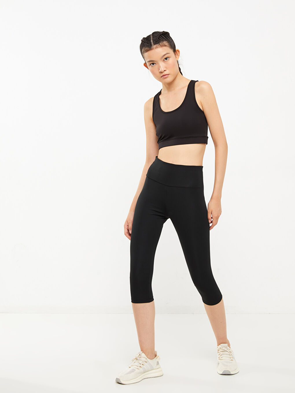 Siyah U Yaka Baskılı Kadın Outdoor Büstiyer-2