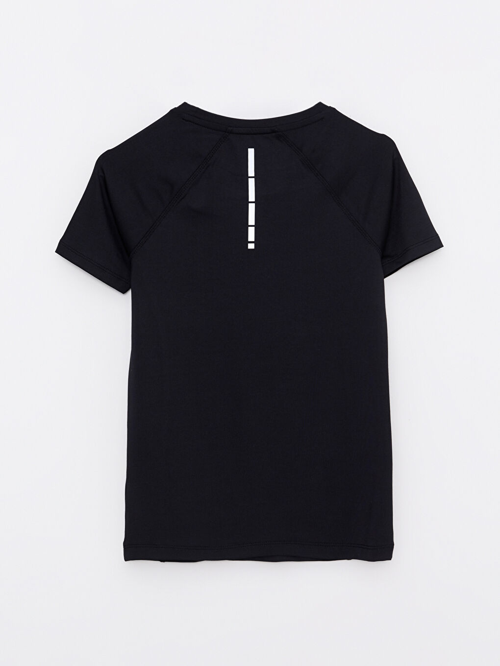 Siyah Bisiklet Yaka Baskılı Kısa Kollu Kadın Outdoor Tişört-5