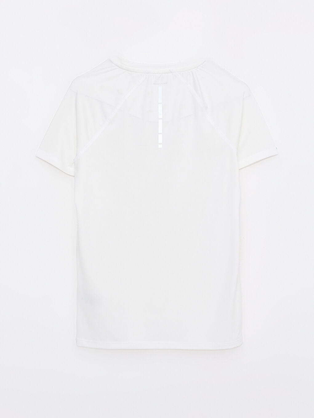 Beyaz Bisiklet Yaka Baskılı Kısa Kollu Kadın Outdoor Tişört-5