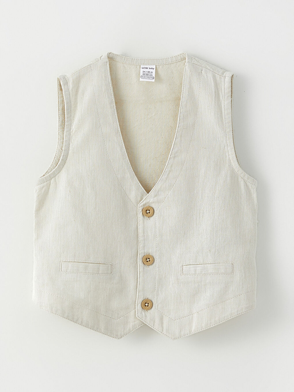 Bej Hakim Yaka Kısa Kollu Baskılı Erkek Bebek Gömlek Yelek ve Şort 3'lü Takım-2