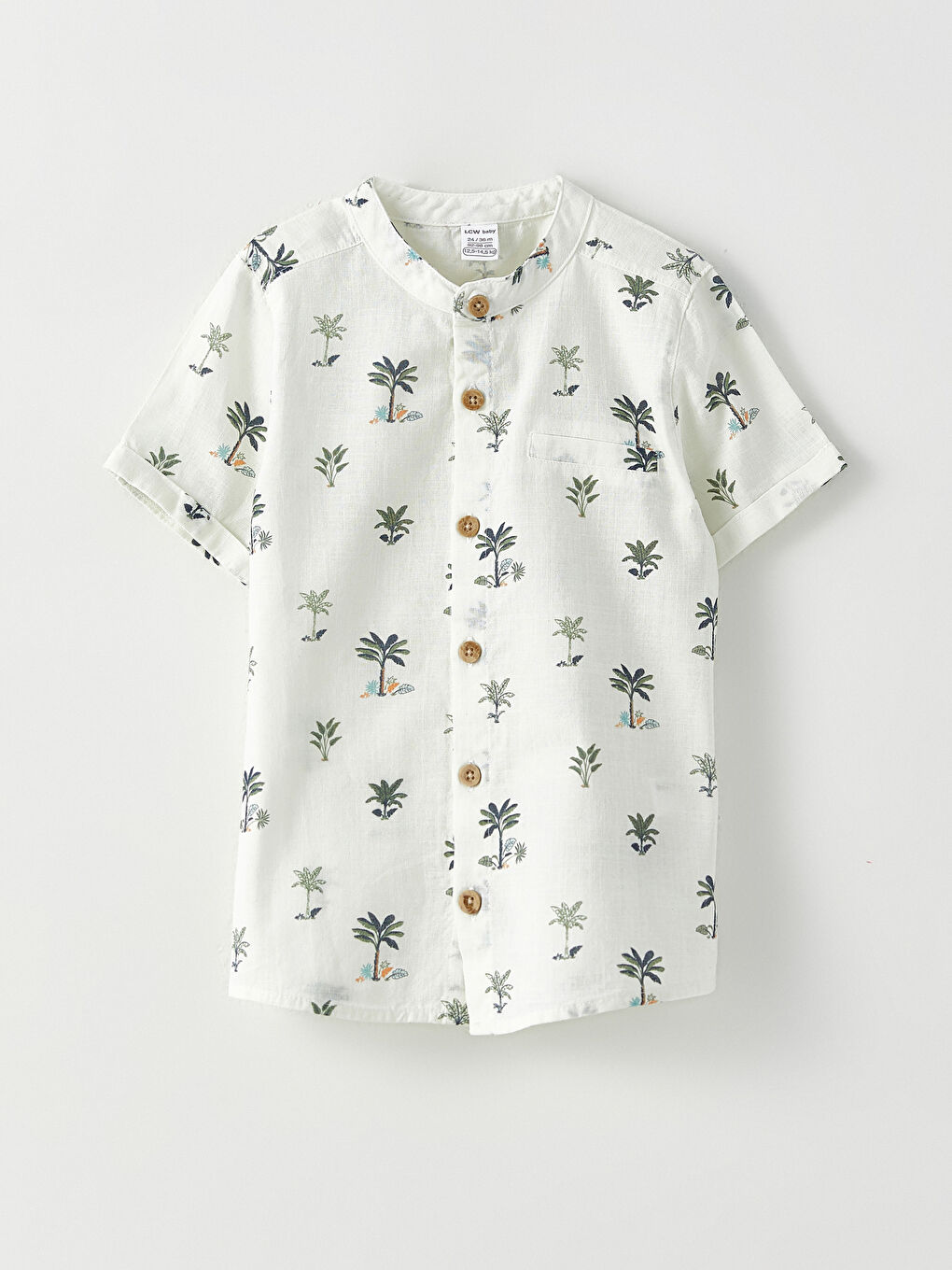 Grandad Collar Short Sleeve Printed Baby Boy Shirt Vest and Shorts 3-Pack Set-4