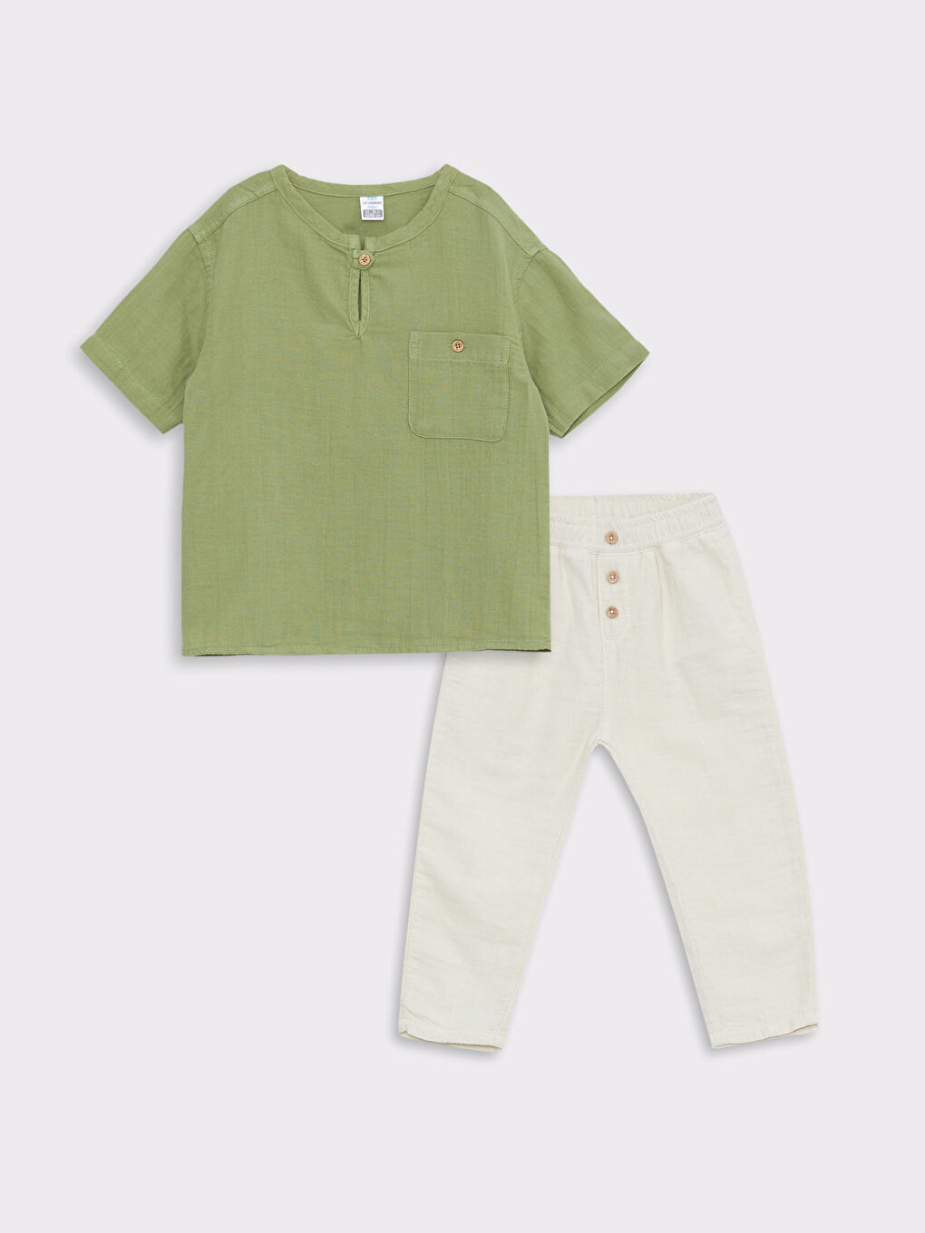 LCW baby Set mit Basic-T-Shirt und Hose für Baby-Jungen mit Rundhalsausschnitt, 2er-Pack -S2JT09Z1-GFJ