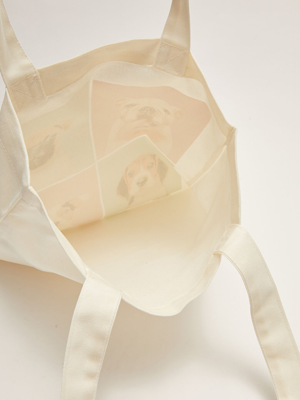 Karışık Köpek Baskılı Kadın Alışveriş Çantası-3