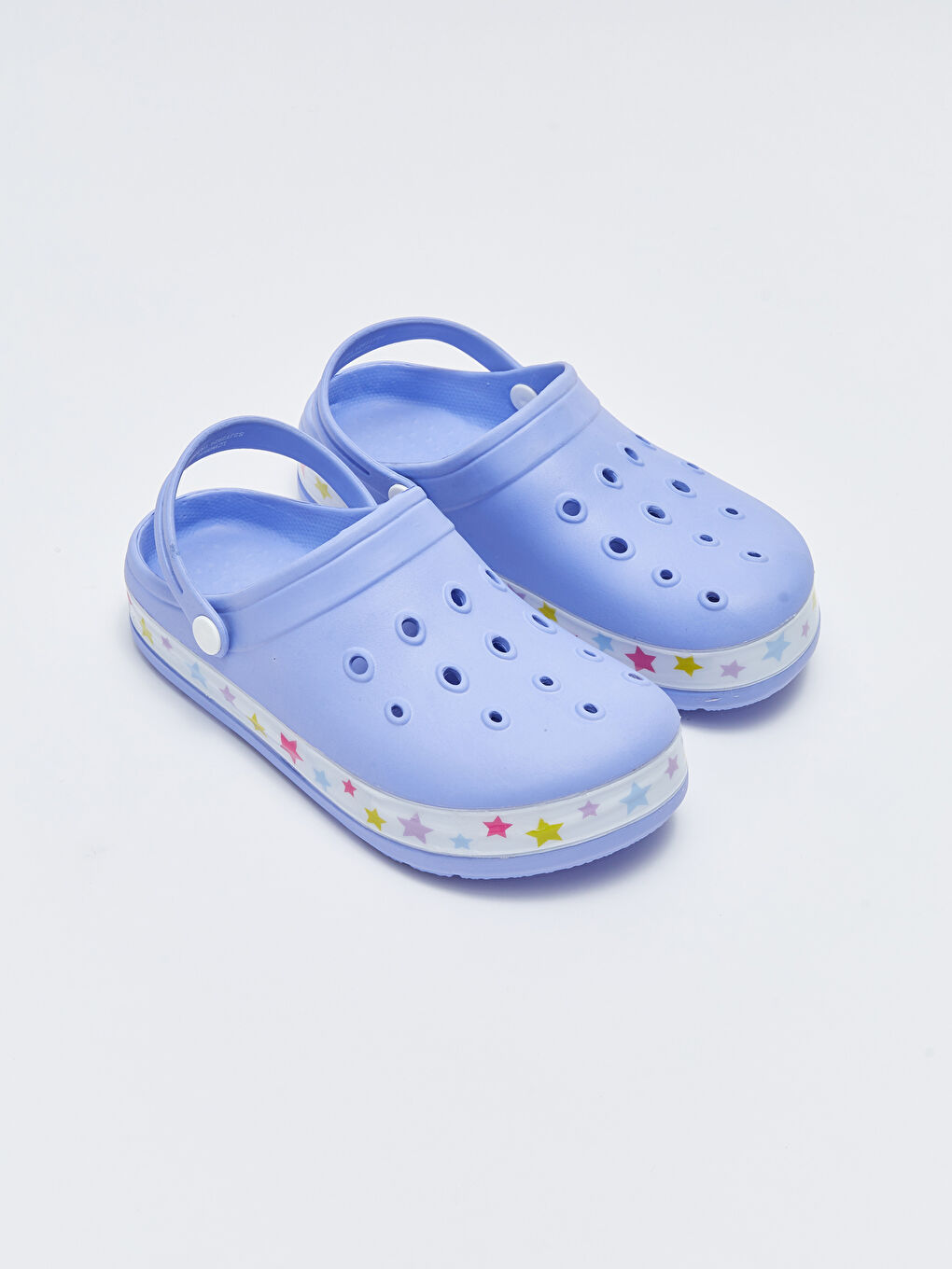 Lila Baskılı Toka Detaylı Kız Çocuk Plaj Sandaleti