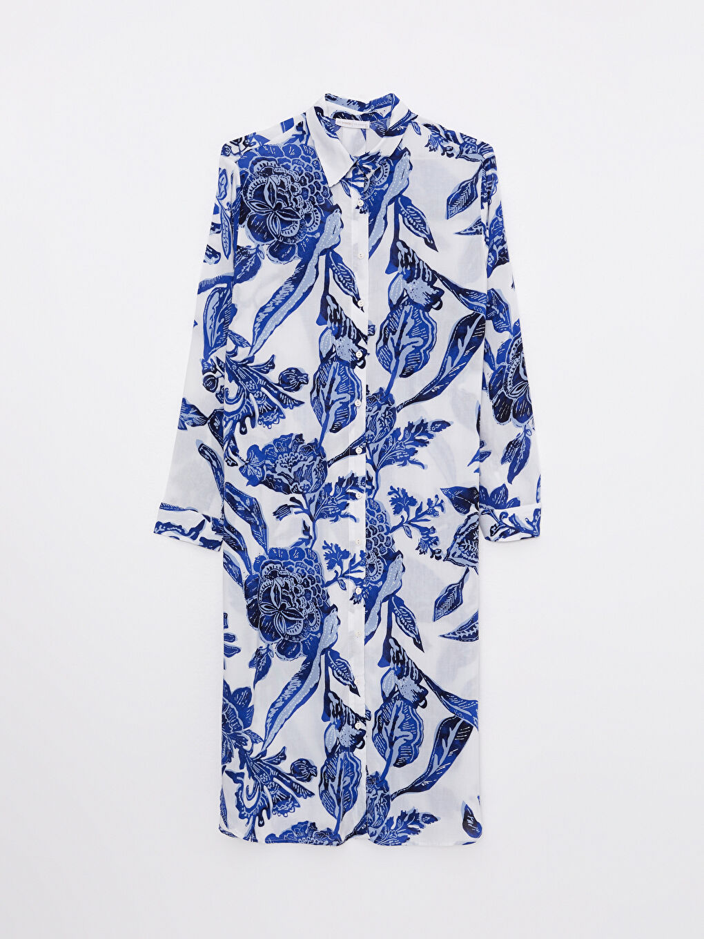 Tunique Chemise en Viscose à Manches Longues Imprimée pour Femmes-6